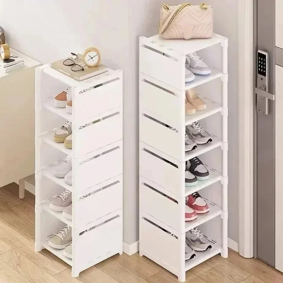 Étagère à chaussures empilable en angle, gain de place et pratique