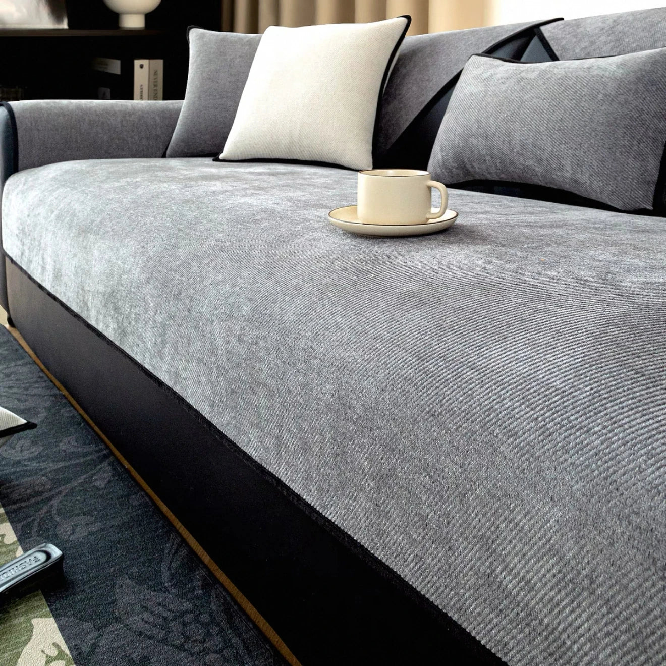 Housse de canapé en Chenille Sergé Antidérapante - Style Minimaliste