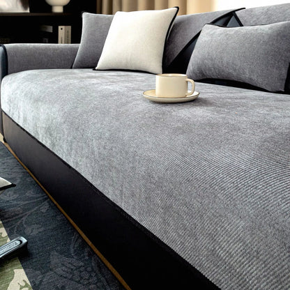 Housse de canapé en Chenille Sergé Antidérapante - Style Minimaliste