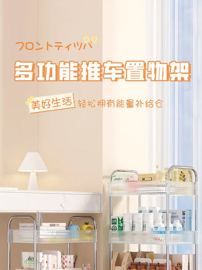 Chariot de Rangement Transparent 2/3/4 Niveaux - Étagère à Snacks Luxe