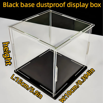 Boîte d'exposition acrylique noire pour poupées et objets de collection