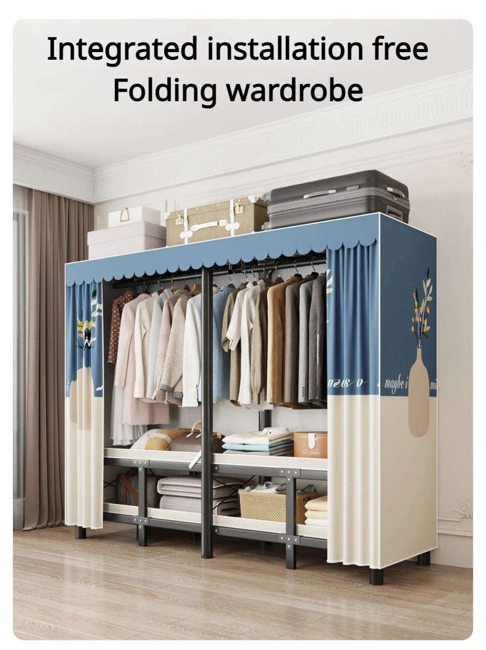 Armoire pliante en acier durable - Rangement pratique sans installation