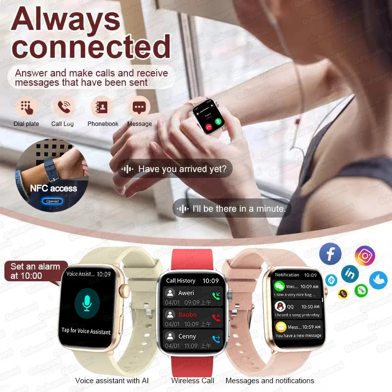 Montre Intelligente Xiaomi Femme - Diagnostic AI, HRV, PPG, IP68