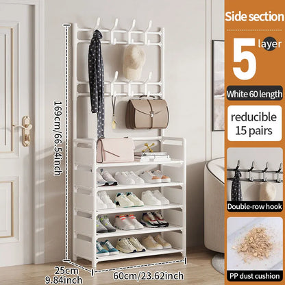 Cintre multicouche et étagère à chaussures en bois pour un rangement pratique