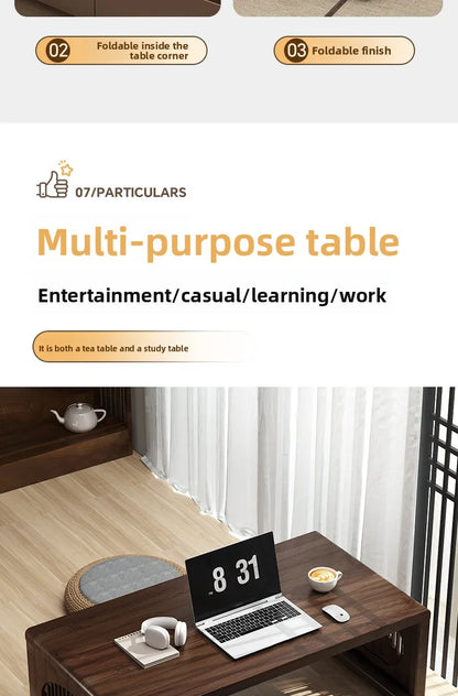 Table basse pliable pour balcon - Petite table à thé pratique