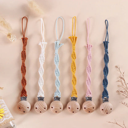 Porte-tétine en macramé et chanvre pour bébé - Tétine en coton artisanale