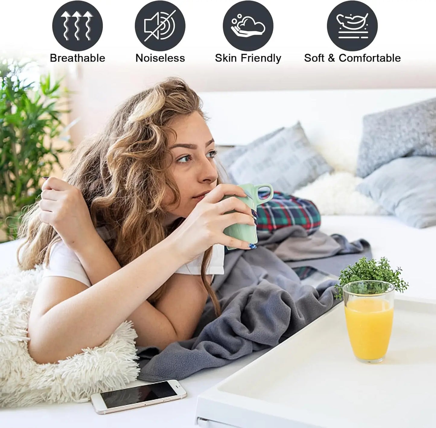 Drap-housse imperméable King Size en fibre ultra-fine, doux et respirant