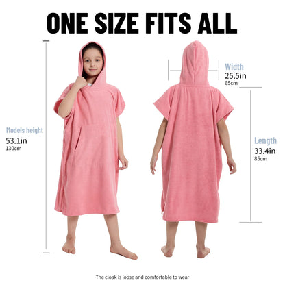 Robe de bain enfants avec capuche - Poncho de plage absorbant