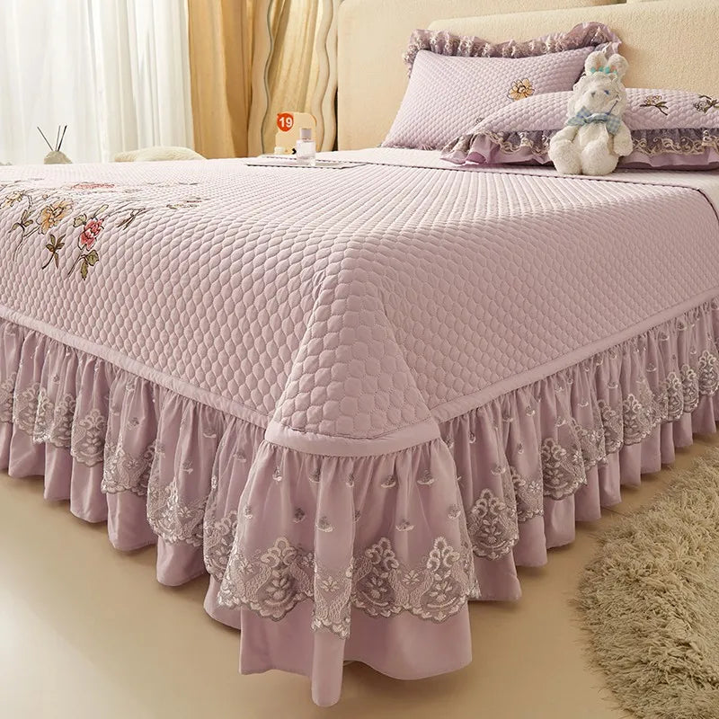 Ensemble de couvre-lit d'été brodé chic - léger et doux, 1 à 3 pièces