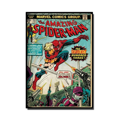 Affiche rétro Spider-Man Marvel, décoration murale enfant