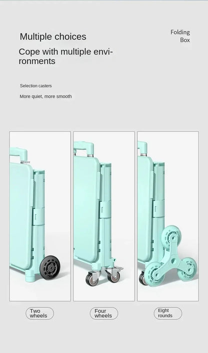 Chariot de courses pliable avec sacs – Idéal pour épicerie et pique-nique