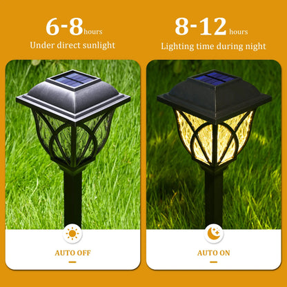 Lumières solaires LED étanches pour jardin - 2 pièces chaudes