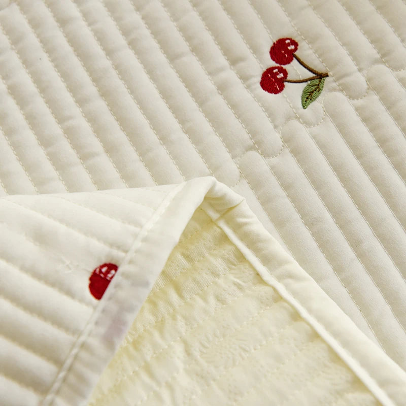 Ensemble Couvre-lit Matelassé Chic en Coton - 3 Pièces avec Taies