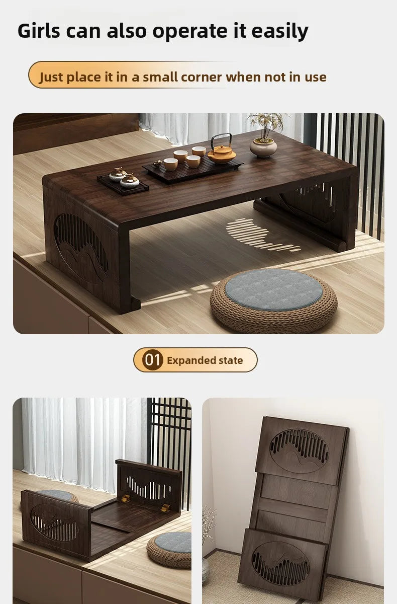 Table basse pliable pour balcon - Petite table à thé pratique