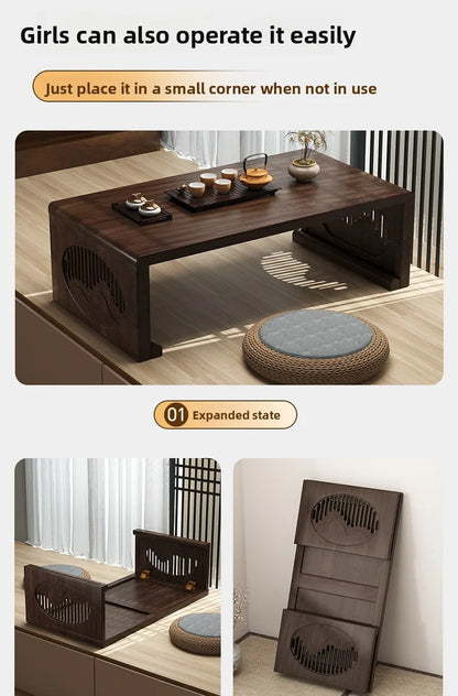 Table basse pliable pour balcon - Petite table à thé pratique