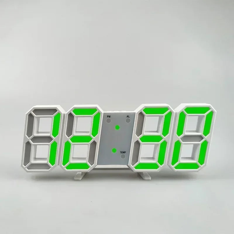 Réveil numérique LED 3D : Horloge murale avec date et température