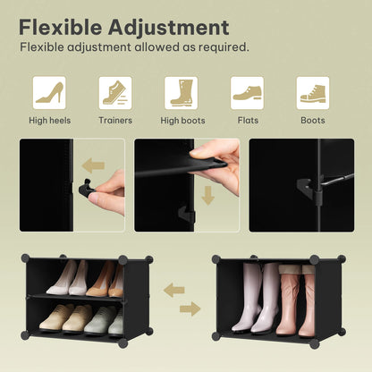 Armoire à chaussures pliable en PP transparent - Organisateur modulaire