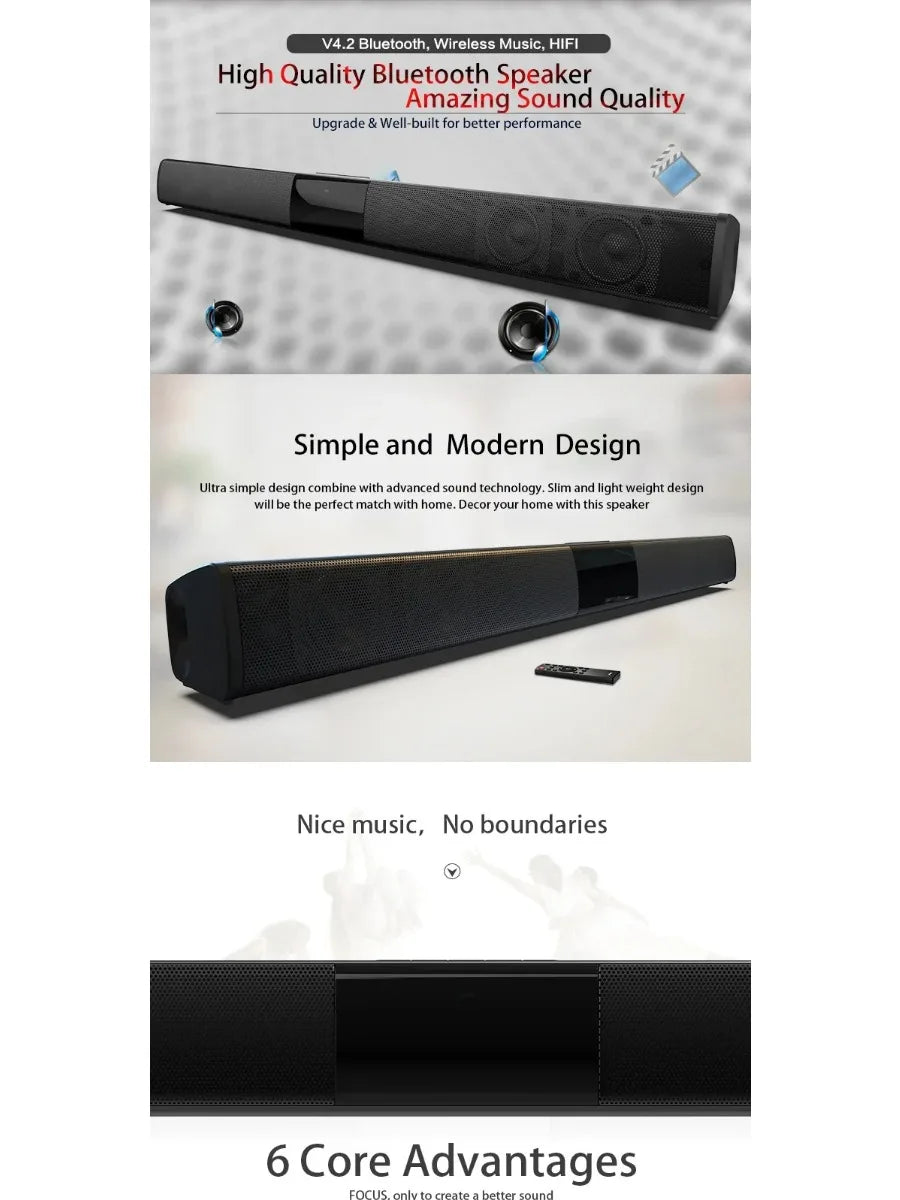 Haut-parleur Bluetooth puissant pour TV, ordinateur et voiture