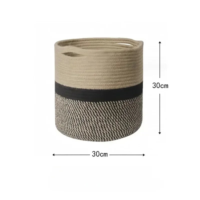 Panier à Linge en Corde de Coton - Panier de Rangement Pliable Luxe