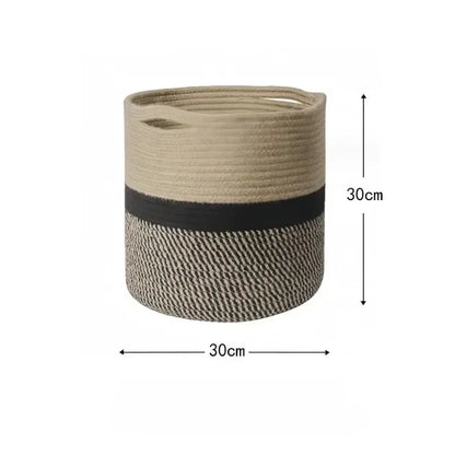 Panier à Linge en Corde de Coton - Panier de Rangement Pliable Luxe