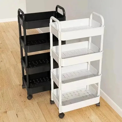 Chariot de rangement multicouche avec roues pour cuisine et salle de bain