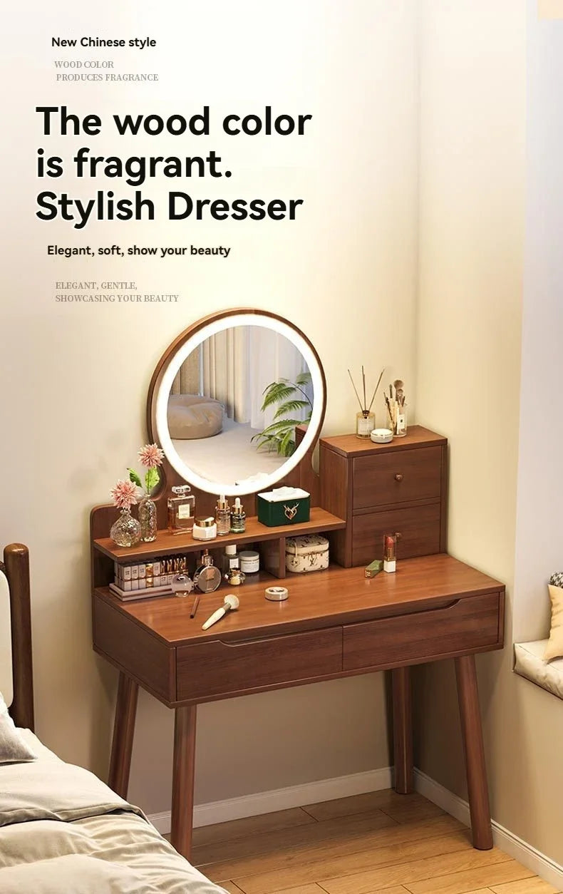 Coiffeuse de luxe légère style chinois - Bureau maquillage compact