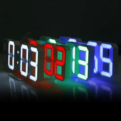 Réveil numérique LED 3D : Horloge murale avec date et température