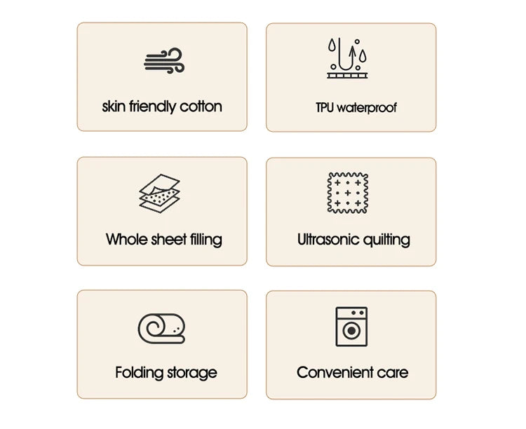 Surmatelas imperméable matelassé pour lit simple et double 140/160