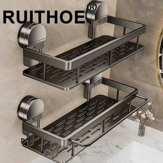 Organisateur mural à ventouse pour salle de bain - Sans perçage