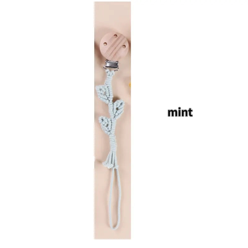 Porte-tétine en macramé et chanvre pour bébé - Tétine en coton artisanale