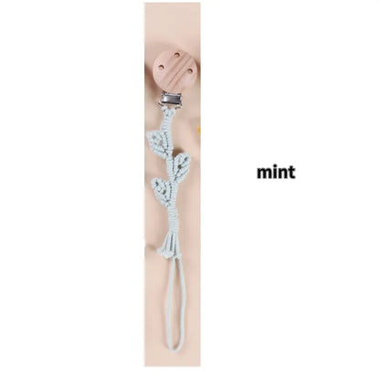 Porte-tétine en macramé et chanvre pour bébé - Tétine en coton artisanale