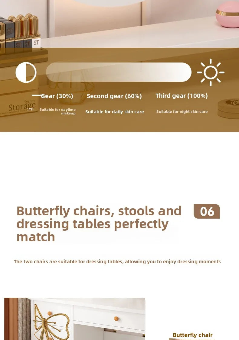 Commode avec Miroir : Table de Maquillage Rangement Petit Appartement