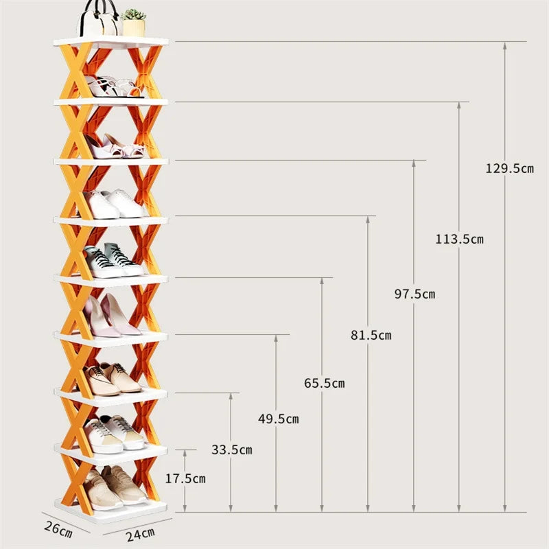 Étagère à Chaussures Multicouche T1 avec Poignées Amovibles, Rangement Familial, Document, Armoire, 5/6/7/8/9 Couches