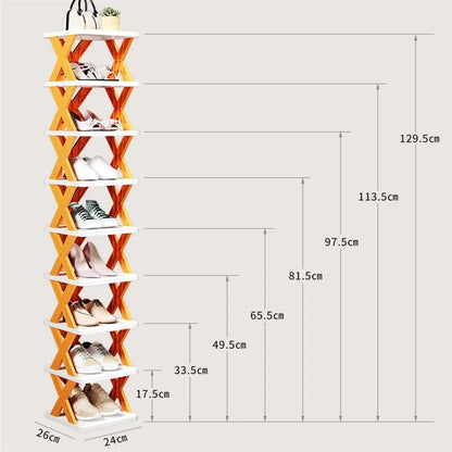 Étagère à Chaussures Multicouche T1 avec Poignées Amovibles, Rangement Familial, Document, Armoire, 5/6/7/8/9 Couches