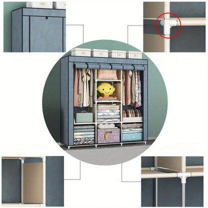 Armoire anti-poussière en tissu - Rangement multicouche pour chambre