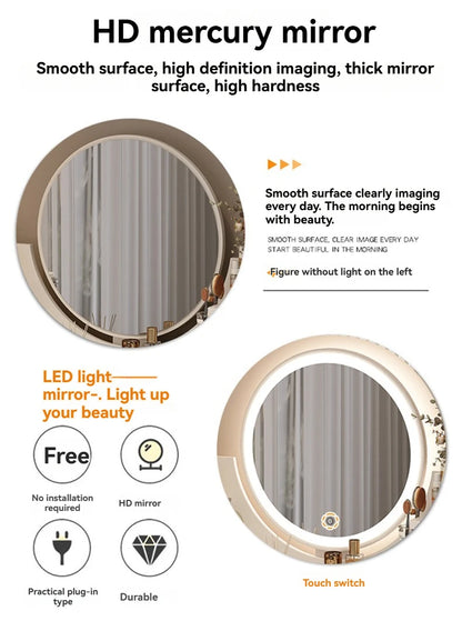 Coiffeuse moderne avec miroir et rangement, petite et élégante