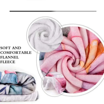 Couverture en flanelle patchwork colorée - Idéale pour canapé et voyage