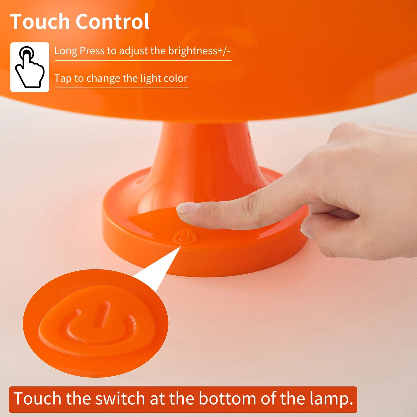 Lampe de table moderne orange - Chevet design danois Kevin Art