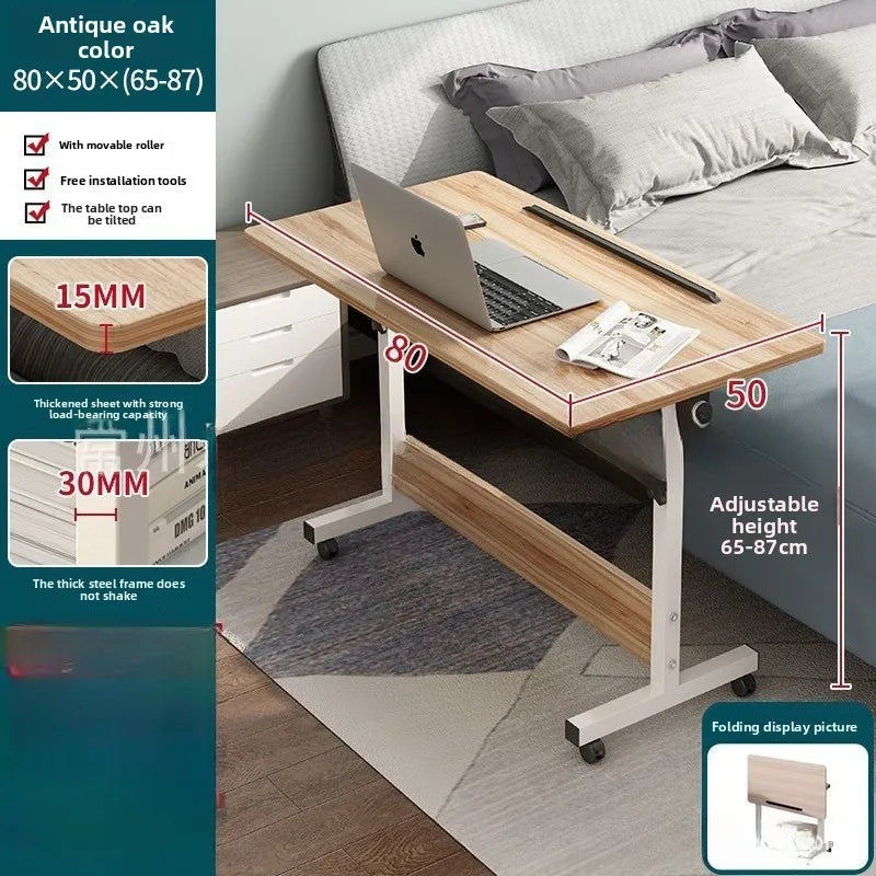 Table pliante mobile avec rouleaux - Table de chevet polyvalente