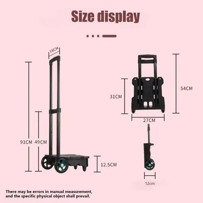 Chariot de courses pliant léger, étanche et grande capacité