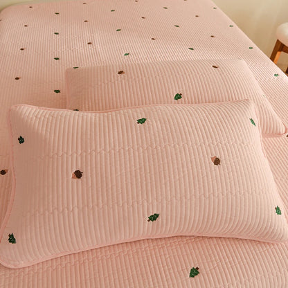 Ensemble Couvre-lit Matelassé Chic en Coton - 3 Pièces avec Taies