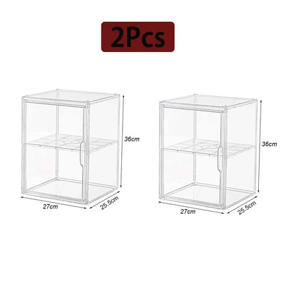 Boîte de rangement acrylique transparente pour figurines et maquillage