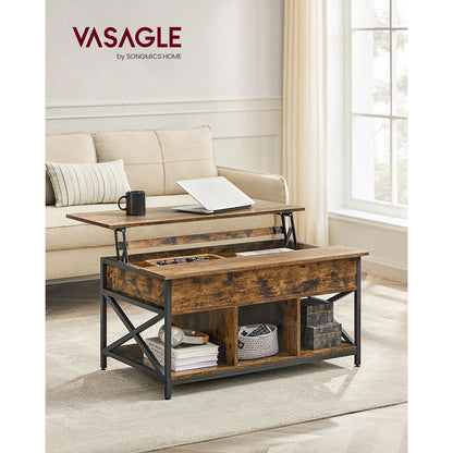Table Basse VASAGLE avec Plateau Relevable et Rangement Pratique