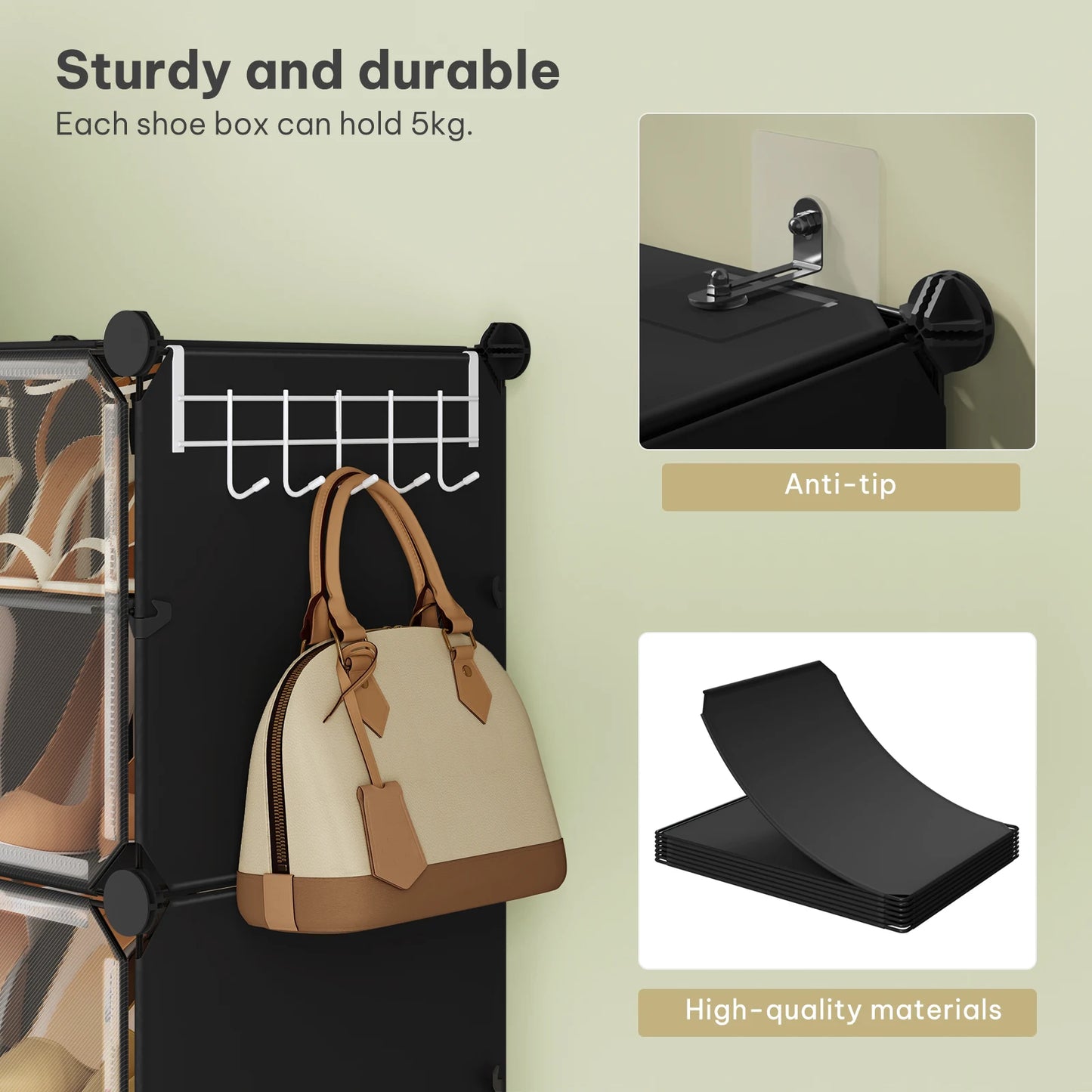 Armoire à chaussures pliable en PP transparent - Organisateur modulaire