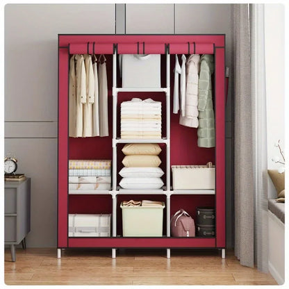 Armoire anti-poussière en tissu - Rangement multicouche pour chambre