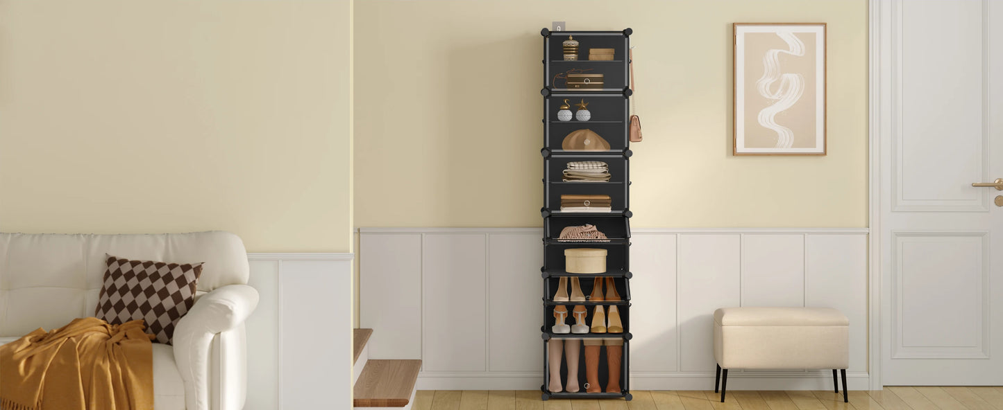 Armoire à chaussures pliable en PP transparent - Organisateur modulaire