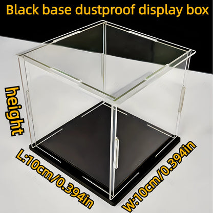 Boîte d'exposition acrylique noire pour poupées et objets de collection