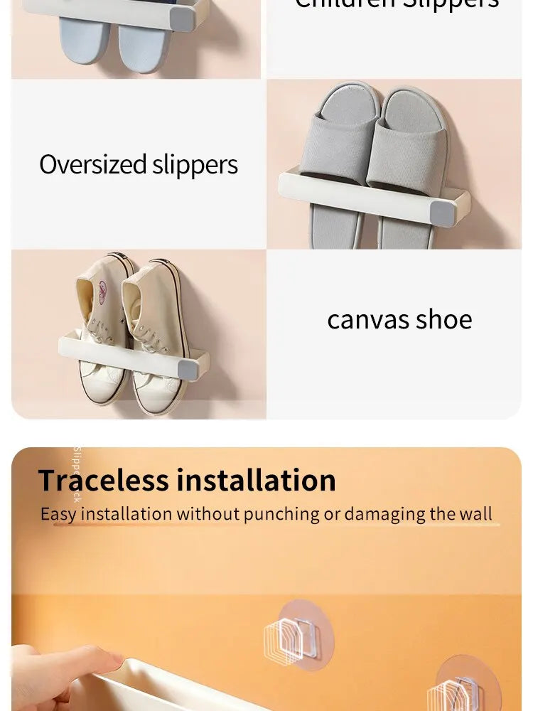 Étagère Murale Salle de Bains - Pantoufle Rack Économie d'Espace