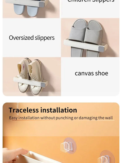 Étagère Murale Salle de Bains - Pantoufle Rack Économie d'Espace