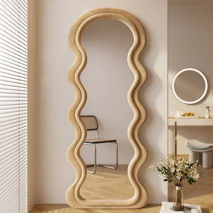 Miroir ondulé pleine longueur, design nordique luxe, livraison gratuite
